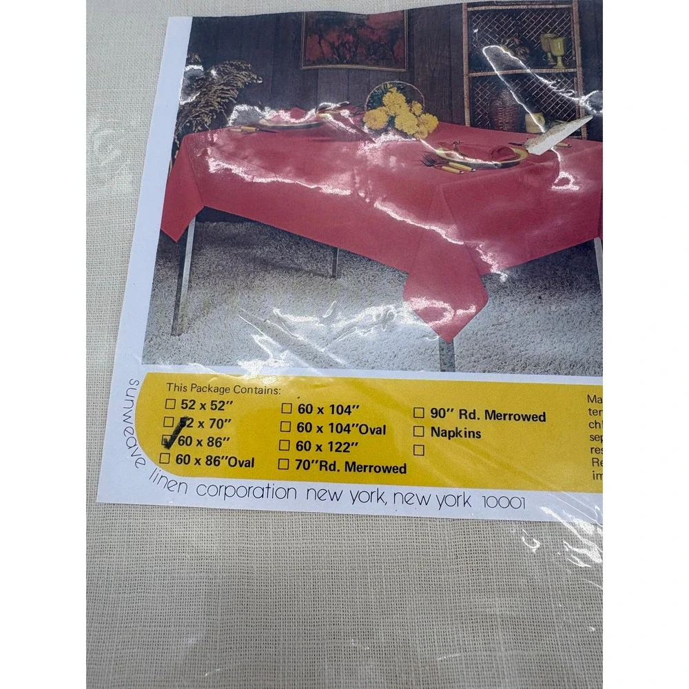 Sunweave Tablecloth 60x86 Lifestyle No. 3700 Tan Permanent Press Soil Release